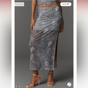 The Aleda Mesh Ruched Maxi Skirt by Maeve